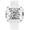 CIGA Design Automatico Acciaio Ceramica Silicone Scheletrato Zaffiro Bianco Orologio Uomo