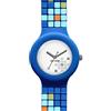 HIP HOP Orologio donna MOSAIC quadrante bianco e cinturino in silicone blu, movimento SOLO TEMPO - 3H QUARZO