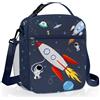 Clastyle Borsa Termica Porta Pranzo Bambini Scuola Spazio Borsa Frigo Piccola Ragazzo Ragazza Stella Portatile, Razzo