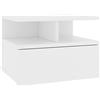 vidaXL Comodino Pensile con Cassetto e Scomparti Aperti Compatto Elegante Moderno Robusto Armadietto Sospeso Comò Bianco 40x31x27 cm in Multistrato
