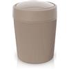 Inbagno Pattumiera Bagno con Coperchio Basculante, capacità 4,2 Litri, Colore Tortora in plastica, Linea Ring