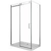 GIORGY Box doccia 8 mm a 2 lati parete fissa laterale + porta scorrevole reversibile altezza 190 cm 70x100