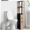 Idmarket - Scaffalatura per toilette in legno bianco con 3 ante nero in faggio willy