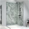 AURLANE Pannello a parete con doccia composita - foglio di pietra e cemento - 120x210cm - Ghiaccio verde 120