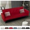 Modus Sofà - Divano letto 3 posti in tessuto reclinabile clic clac design moderno Tulum Colore: Rosso