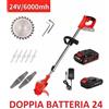 ROYAL_SHOPPING Decespugliatore Elettrico a Batteria Litio 24v Tagliaerba Tagliabordi 2 batteria