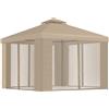 Outsunny Gazebo da Giardino 3x3m con Zanzariera e Tetto a 2 Livelli - Outsunny