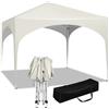 WOLTU Gazebo da Giardino Richiudibile 3x3m Gazebo da Esterno in Ferro Regolabile in Altezza Tendone con Soffitto Semicircolare Pieghevole Protezione