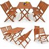 Casaria Set da Pranzo da Giardino Sydney Tavolo e Sedie 4+1 Legno d'Acacia certificato fsc® Salotto da Esterni