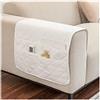 AWAV Divano Letto Organizer,Tasca Portaoggetti Da Letto,Feltro Da Comodino Organizzatore Tasca,Borsa Feltro Comodino Organizer per bracciolo con 6 tasche Per Contiene Libri,Telefono,Telecomando (Bianco)