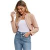 KOJOOIN Bolero da donna con colletto alla coreana, cardigan corto, giacca a spalla per feste, elegante top (imballaggio multiuso), albicocca, S