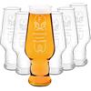 Maverton set Bicchieri per la Birra x6 - particolari - in vetro con personalizzazione - capienza 400 ml - H20 cm x Ø7,8 cm - Perfetti per ogni uomo amante della buona Birra - birra