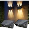 Weinsamkeit Lampada da parete a energia solare, Faro LED Esterno con Pannello Solare, per esterni, illuminazione a LED, impermeabile, per recinzioni impermeabili, per veranda, percorso, garage