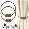 Hion fermatenda magnetici marrone scuro confezione da 2, fermatenda per tende, fermatenda, fermatenda, ganci decorativi a clip, in stile europeo, per casa, camera da letto, ufficio, finestra