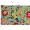 Relaxdays Zerbino da Ingresso, Motivo Floreale con Uccellino, Antiscivolo, 60 x 40 cm, Esterni e Interni, Multicolore
