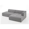Atlantic Home Collection Leonardo - Set angolare XXL (63 x 240 cm), design scandinavo, posizionabile liberamente nella stanza, tessuto strutturato, angolo destro, grigio, larghezza x profondità x
