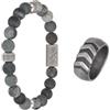 iXXXi Men-Mercedes - Set regalo da uomo, 22mm, Acciaio inossidabile, Nessuna pietra preziosa