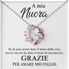 NONNA PROFESSIONISTA Collana Donna A mia Nuora Amore Finitura in Oro, Argento Idee Regali per lei Compleanno Natale Matrimonio - Cofanetto con DEDICA incluso (Argento - Nuora)