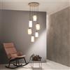 Ondaluce Lampada sospensione BONNIE con 6 diffusori in vetro soffiato 45 cm colorati