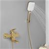 SHANFO Rubinetto per Vasca, Miscelatore Vasca da Bagno con Doccetta, Regolabile Supporto e Tubo Doccia 150cm, Oro Spazzolato, 9Y4OK