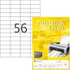 TopStick 8700 Etichette universali A4 mini (52,5 x 21,2 mm, 1000 fogli, carta, opache) autoadesive, stampabili, adesivi permanenti per indirizzi, 56000 etichette multiuso, bianche