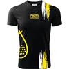 Zena Padel T-Shirt Padel, Maglia Padel Tecnica, Tessuto Elasticizzato Traspirante Dry Fit, Padel Uomo e Donna, Rainbow 01 (XL, Nero/Giallo)