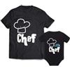 Mocheia SHOP Coppia T-Shirt e/o Body Padre Figlio Festa del papà Maglietta Padre e Figlio Maglietta Padre e Figlia Idea Regalo papà Chef Nero Maschietto