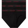 Calvin Klein Slip Hipster Confezione da 3 Uomo Cotone Elasticizzato, Nero (Black W/ Pompian Red Logos), S
