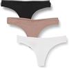 Calvin Klein Perizomi Donna Confezione da 3 Ideal Modal Rib a Costine, Multicolore (Orange Rust/Grey Sand/White), L