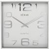 DONREGALOWEB Orologio da parete quadrato acrilico con secondi continui in bianco e argento 28x28x4cm