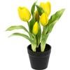 Flair Flower Tulipani artificiali in vaso, decorazione primaverile tulipano, fiori artificiali, decorazione da tavolo, colore giallo