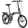Licorne Bike Phoenix, bicicletta pieghevole in alluminio da 20 pollici, bicicletta pieghevole da uomo e da donna, cambio a 7 marce, telaio in alluminio, copertura, luce anteriore