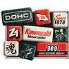 Nostalgic-Art, KAWASAKI - Magneti per frigorifero, in stile retrò, idea regalo per motociclisti, set di magneti per lavagna magnetica, design vintage, 9 pezzi