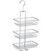 WENKO Portaoggetti appendibile per doccia Nivala - scaffale per la doccia con 3 ripiani, 2 ganci, Acciaio, 22 x 50 x 13.5 cm, Cromo