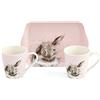 Portmeirion Home & Gifts Royal Worcester (X0011659113) - Set di tazza e vassoio in ceramica Wrendale Designs, motivo: coniglio, rosa