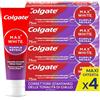 Colgate Dentifricio Sbiancante Max White Carbon 4 Confezioni da 75 ml I Dentifricio Minerale Delicato Al Carbone Attivo Per Denti Bianchil I Sbiancantemento denti I Bianco naturale