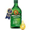 MÖLLER'S Moller's ® | Olio di fegato di merluzzo Omega 3 | Integratori alimentari di omega-3 con EPA, DHA, vitamine A, D ed E | Superior Taste Award | Marchio esistente da 166 anni | Neutro | 500 ml