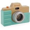 Janod - Fotocamera Prima Infanzia - Giocattolo Imitazione in Legno - Suoni e Luci - Stimolazione Sensoriale e Abilità Motorie - Rivestimento Silicone - Vernice ad Acqua - dai 18 Mesi, J5381