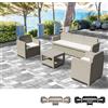 Grand Soleil Salotto giardino Grand Soleil POSITANO rattan divano tavolino poltrone 5 posti