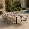Enzo De Gasperi EDG Enzo de Gasperi Set Esterno da Giardino Kendo Tavolo con sedie 7 Pezzi Grigio