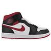 Nike Air Jordan 1 Mid - Sneakers Sportive Alte da Uomo Bianco Nero e Rosso