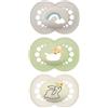 MAM | Ciuccio originale beige 18+ mesi (3 pezzi) colore casuale - Ciuccio simmetrico in silicone ultra morbido - tettarella anatomica per uno sviluppo orale ottimale