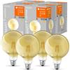 LEDVANCE Smart LED lampada in oro con 6W, 2700K, E27, 125mmx178mm, con tecnologia Wifi, lampadina dimmerabile forma globale controllabile tramite app e assistente vocale, confezione da 4