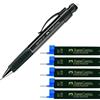 Faber-Castell Faber-Castell 130733 - Portamine GRIP PLUS, spessore mina: 0,7 mm, colore fusto: nero metallizzato + 5 x 12 mine di ricambio