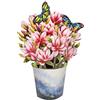 CUT POPUP.COM CUTPOPUP Mazzo di Magnolia - Biglietto Auguri Compleanno, 26x30cm, Biglietto Festa della Mamma, Biglietto Auguri 3D per Moglie, Mamma, Figlia (Magnolia Bouquet) US8-85IT
