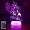 YTDZLTD Illusione Ottica 3D Aquila Luce Notturna 16 Telecomando Colori Mutevoli USB Potere Toccare Cambiare Arredamento Lampada LED Lampada da Tavolo Bambini Brithday Natale Regalo