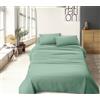 IlGruppone Il Gruppone Passione Casa Completo Letto No Stiro Prodotto Italiano Set Lenzuola Tinta Unita Effetto Raso Lenzuolo sotto Fino 30 Cm con Angoli Elasticizzati sopra Federe - Verde - Matrimoniale King