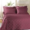 Caleffi Copriletto Trapuntato Primaverile per letto Matrimoniale (260X270 cm) RASO colore Mauve Tinta Unita in Raso di Cotone