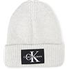 Calvin Klein Jeans Berretto Donna Monologo Patch Beanie, Cirrus Grey, Onesize