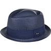 LIPODO Cappello di Paglia Uni Colour Pork Pie Donna/Uomo - Made in Italy Estivo da Sole con Nastro Grosgrain Primavera/Estate Estate - XL (60-61 cm) Blu